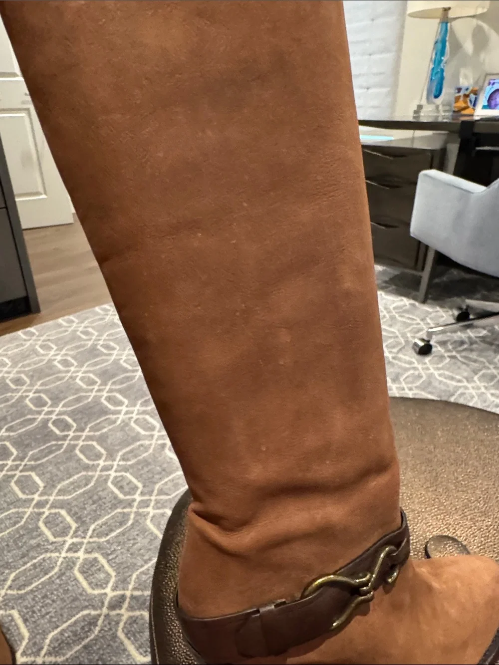 Brown Suede Over-the-Knee Boots with boot hangar included